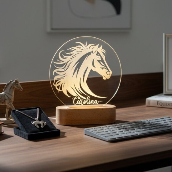 Horse Custom Name Light • Personalized LED Cloud Decor • Kids Gift - Picture 8 of 8